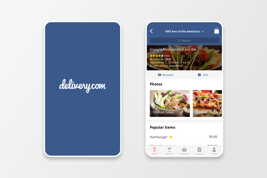 On-demand ordering from local restaurants & liquor stores.